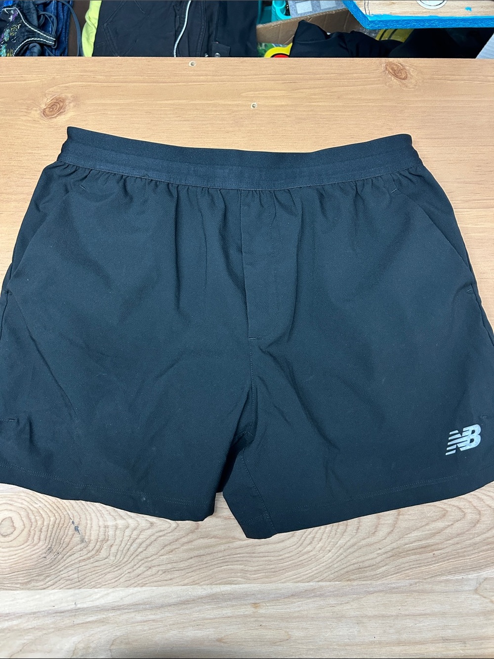 New Balance Men's Black Athletic Running Shorts with Reflective Logo